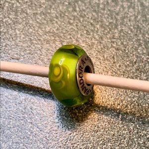 Pandora Green Flower Murano Glass Bead